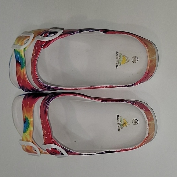 ALOHA ISLAND tie-dye double strap buckle sandals, waterproof, women's size 10 - Picture 4 of 5